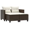 vidaXL 2-osobowa sofa ogrodowa z podn&oacute;żkami, brązowa, polirattan