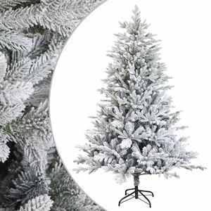 vidaXL Sztuczna choinka z zawiasami 120 cm PVC i Metal Zielony i Biały