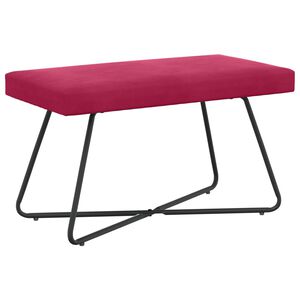 vidaXL ławka Czerwone wino 80 x 40 x 45 cm Welur