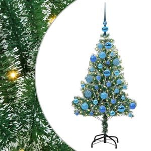 vidaXL Sztuczna choinka z śnieżnym pokryciem z lampkami LED 120 cm