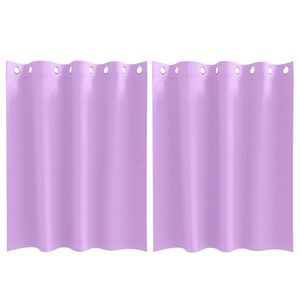 vidaXL Firany blackout z k&oacute;łkami 2 pcs Fioletowy 140 x 140 cm