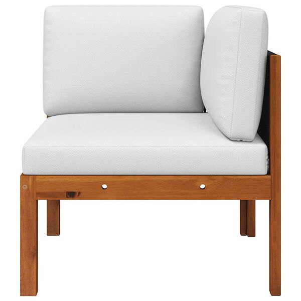 vidaXL Narożna sofa ogrodowa z poduszkami, drewno akacjowe i lina