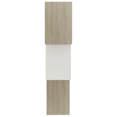 vidaXL Półki ścienne kostki, kolor biały i dąb sonoma, 68x15x68 cm