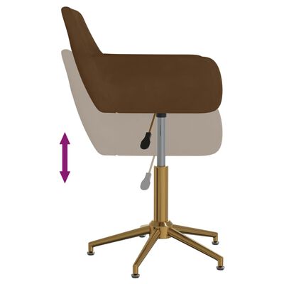 vidaXL Obrotowe krzesła stołowe, 6 szt., brązowe, aksamitne