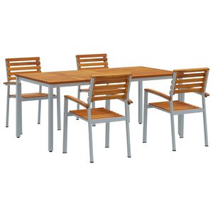 vidaXL Zestaw do jadalni w ogrodzie 5 pcs Szary Lite Drewno Akacji