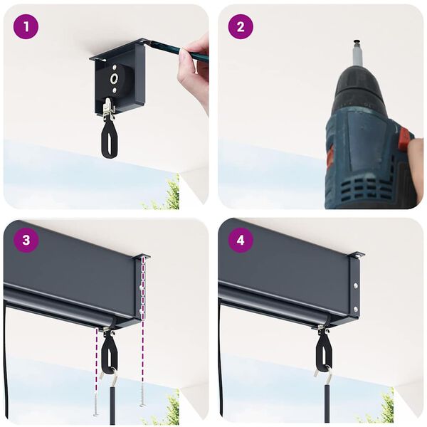 vidaXL Roleta zewnętrzna, 60x250 cm, niebiesko-biała