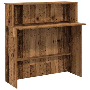 vidaXL Biurko recepcyjne Stare drewno 100x50x103,5 cm Drewno klejone