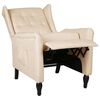 vidaXL Fotel rozkładany, kremowy, obity tkaniną