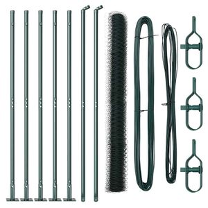 vidaXL Słupek ogrodzeniowy. Zielony 10 x 1,5 m (siatka 50 mm)