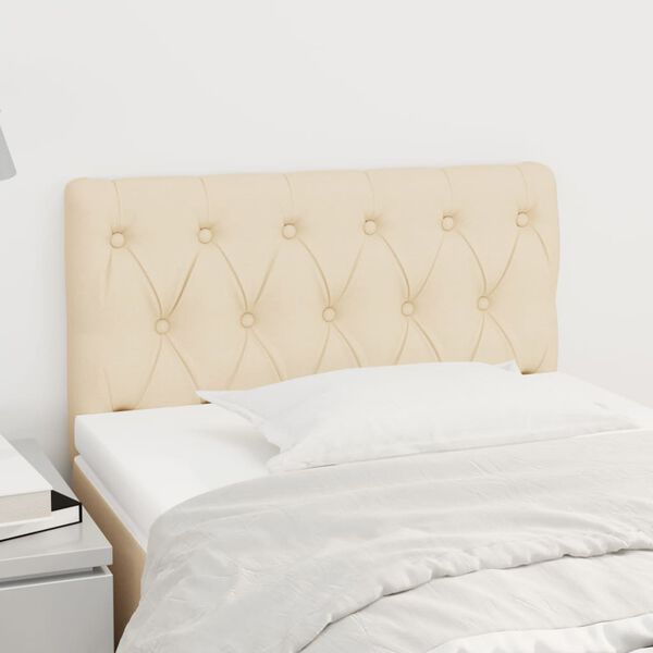vidaXL Zagłówek do łóżka, kremowy, 80x7x78/88 cm, tkanina