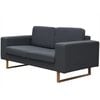 vidaXL Sofa 2-os. ciemnoszara