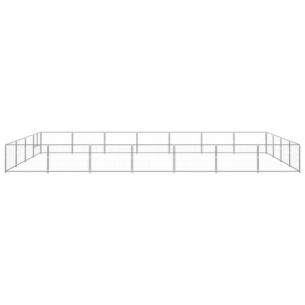 vidaXL Kojec dla psa, srebrny, 28 m², stalowy