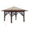 vidaXL Gazebo z 4 Ścianami 3,3 x 3,3 m Kremowy i brązowy