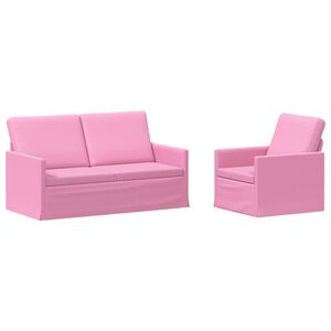 vidaXL Zestaw Sof 2 pcs r&oacute;żowy tkanina