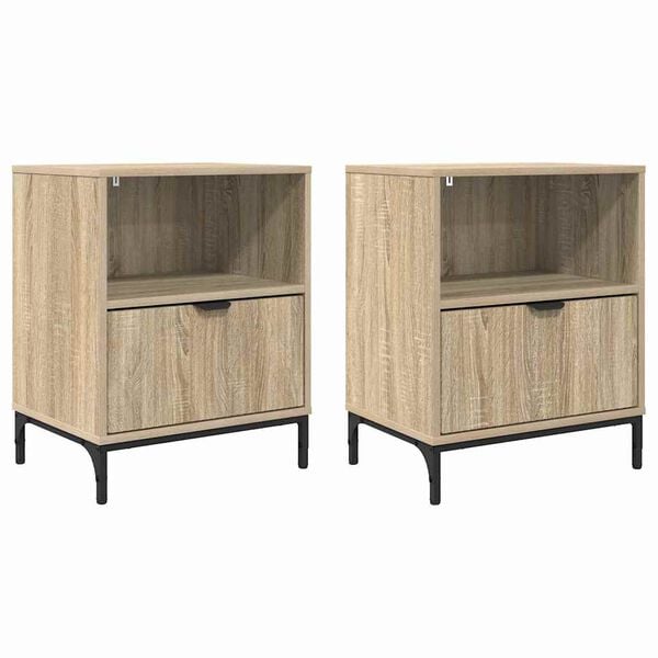 vidaXL Szafka Nocna z szufladą 2 pcs dąb sonoma 49 x 36 x 61 cm