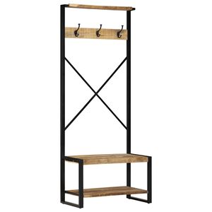 vidaXL Wieszak na ubrania 80x40x190 cm lite drewno surowe mango