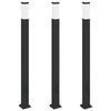 vidaXL Słupki oświetleniowe z gniazdem 3 szt. 110 cm, czarne, IP44
