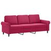 vidaXL 3-osobowa sofa z poduszkami, winna czerwień, 180 cm, aksamit
