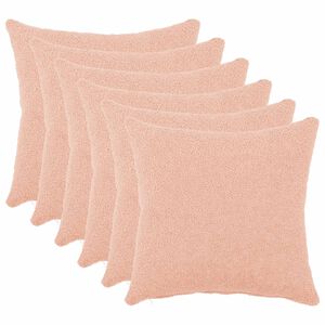 vidaXL Poszewka na poduszkę 6 pcs HEERLEN r&oacute;żowy 30 x 30 cm Boucl&eacute;