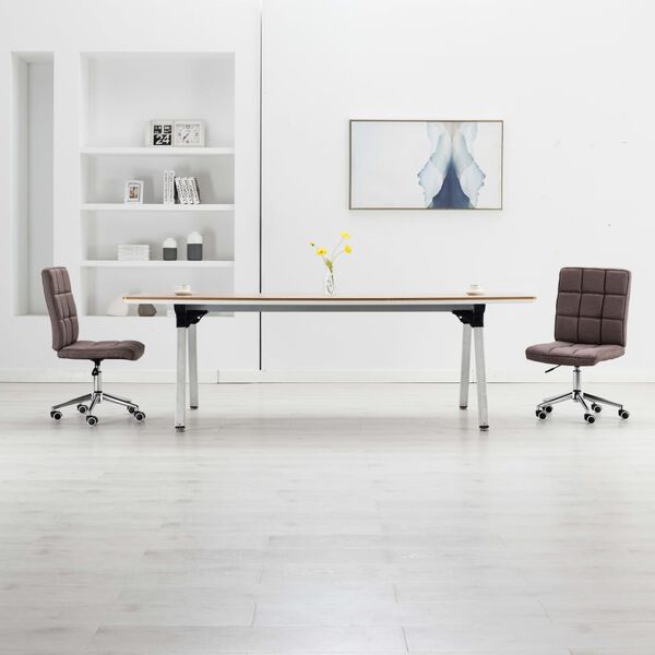 vidaXL Krzesła stołowe, 2 szt., kolor taupe, obite tkaniną