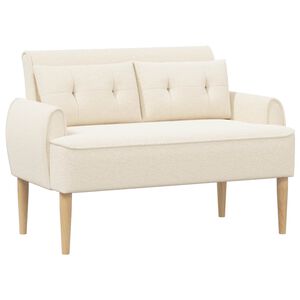 vidaXL Sofa dwuosobowa z guzikowym pikowaniem kremowy 117 x 67 x 77 cm