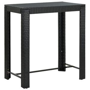 vidaXL Ogrodowy stolik barowy, czarny, 100x60,5x110,5 cm, polirattan