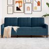 vidaXL Sofa 3-osobowa, niebieski, 180 cm, tapicerowana aksamitem