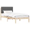 vidaXL Ramka ł&oacute;żka z tapicerowanym wezgłowiem Ciemnoszary 75 x 190 cm