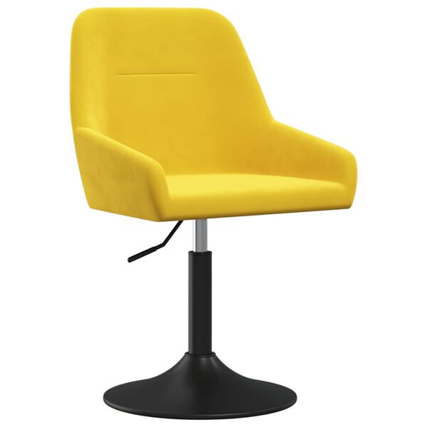 vidaXL Stołek barowy, musztardowy, obity aksamitem