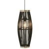 vidaXL Lampa wisząca, czarna, wiklinowa, 40 W, 25x62 cm, owalna, E27