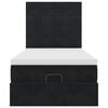 vidaXL Rama łóżka otomana z materacami, czarna, 80x200 cm, aksamit