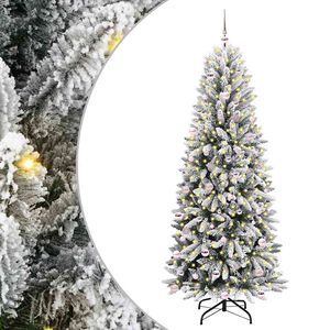 vidaXL Sztuczna choinka Biały 240 cm PVC, plastik, stal i PE