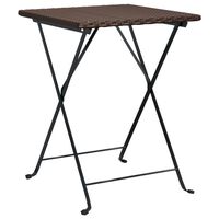 vidaXL Składany stolik bistro, brązowy, 55x54x71 cm, polirattan