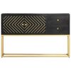 vidaXL Szafka, czarno-złota, 120x30x75 cm, lite drewno mango