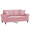 vidaXL 2-osobowa sofa z poduszkami, r&oacute;żowa, 140 cm, aksamit