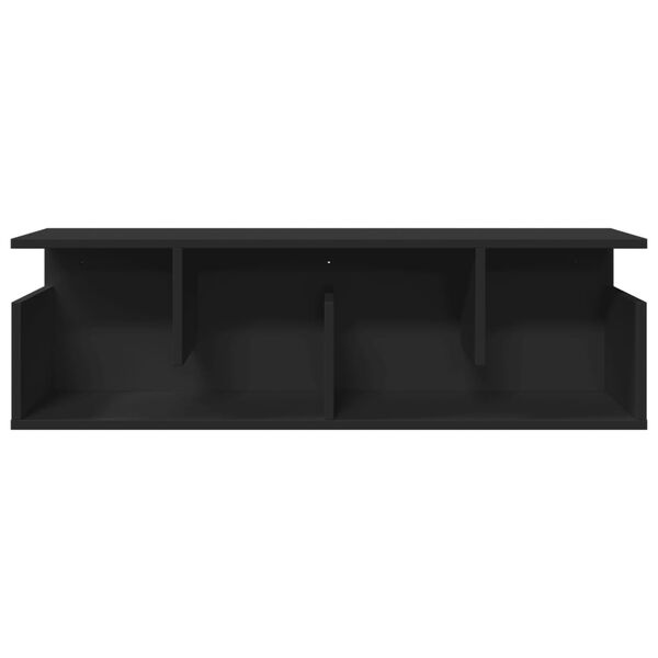 vidaXL P&oacute;łka ścienna, 100x20x30 cm, czarna, materiał drewnopochodny