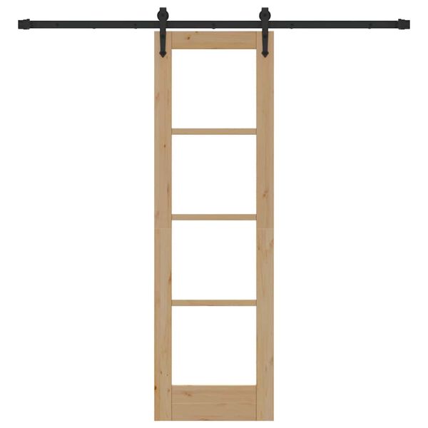 vidaXL Drzwi przesuwne Naturalny i czarny 61 x 198,5 cm