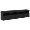 vidaXL Szafki RTV z LED 2 pcs Czarny Dąb 80 x 30 x 40 cm
