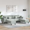 vidaXL Sofa z poduszką 3 pcs Jasnoszary Aksamit