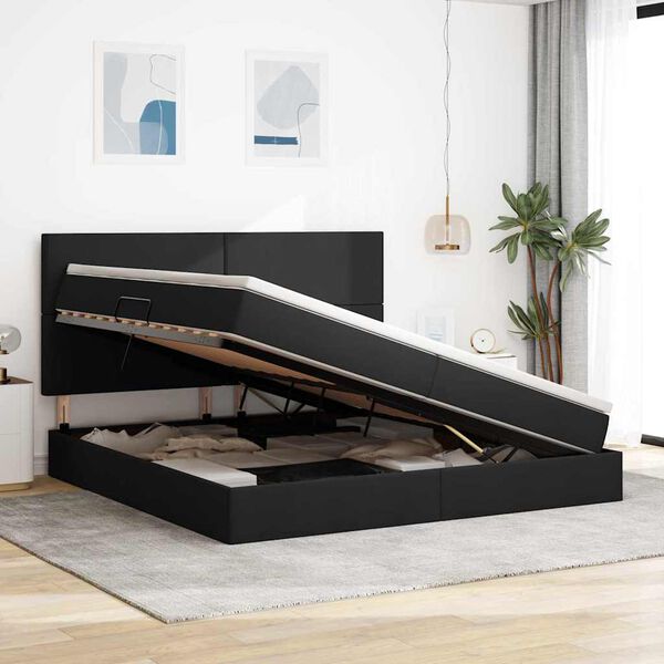 vidaXL Ł&oacute;żko z miejscem na przechowywanie i materacem 200 x 200 cm