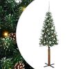 vidaXL Szczupła Choinka Zielony 150 cm PVC i lite drewno sosnowe