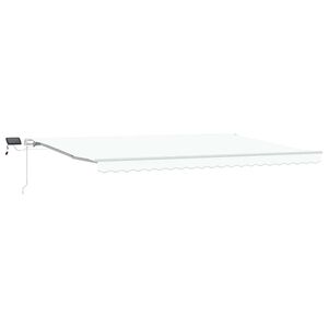 vidaXL Markiza wysuwana Biały 500 &times; 350 cm Tkanina i aluminium