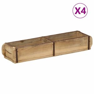 vidaXL Taca 4 pcs Brązowy 57 x 15 x 9 cm Lite Drewno Recyklingowe