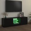 vidaXL Szafka pod TV z oświetleniem LED, czarna, 120 x 30 x 36 cm
