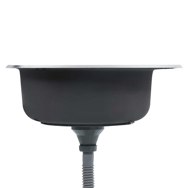 vidaXL Zlewozmywak kuchenny z sitkiem i syfonem, stal nierdzewna