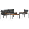 vidaXL Zestaw Mebli Ogrodowych 4 pcs ciemnoszary polirattan