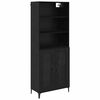 vidaXL Highboard Czarny Dąb 69,5 x 34 x 180 cm Materiał drewnopochodny