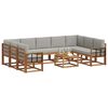 vidaXL Zestaw sof na zewnątrz 10 pcs Naturalny i Jasny Szary