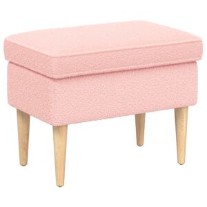 vidaXL Stołek na Stopy r&oacute;żowy 55 x 35 x 41 cm Boucl&eacute;