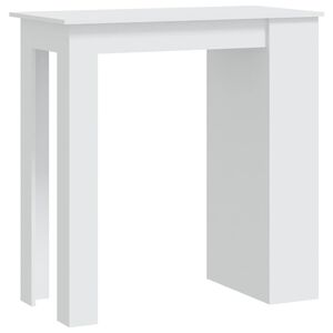 vidaXL Stolik barowy z p&oacute;łkami, biały, 102x50x103,5 cm
